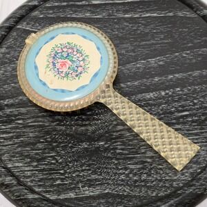 Vintage Plastic‎ Lucite Floral Hair Brush Nylon Bristles